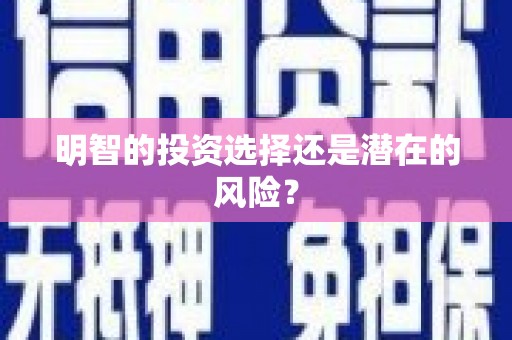 蕲春明智的投资选择还是潜在的风险？