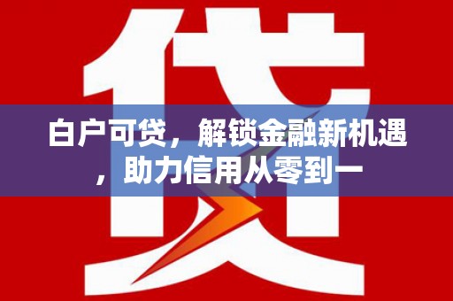 蕲春白户可贷，解锁金融新机遇，助力信用从零到一