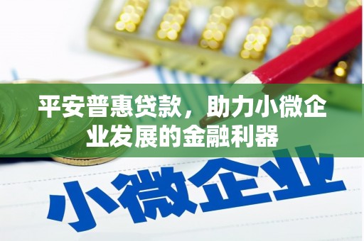 蕲春平安普惠贷款，助力小微企业发展的金融利器