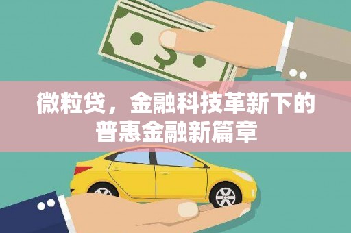 蕲春微粒贷，金融科技革新下的普惠金融新篇章