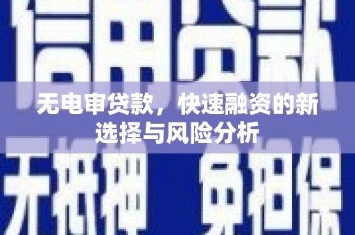蕲春无电审贷款，快速融资的新选择与风险分析