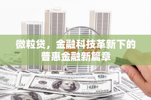 蕲春微粒贷，金融科技革新下的普惠金融新篇章