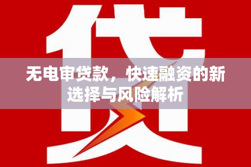 蕲春无电审贷款，快速融资的新选择与风险解析