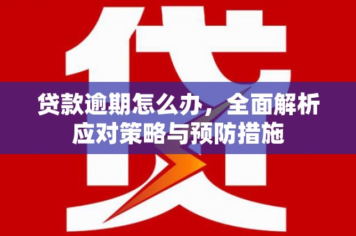 蕲春贷款逾期怎么办，全面解析应对策略与预防措施