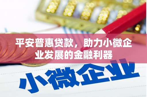 蕲春平安普惠贷款，助力小微企业发展的金融利器