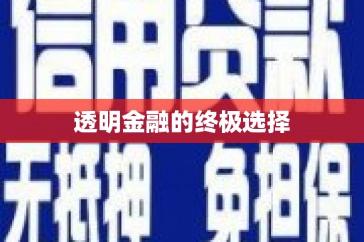 蕲春透明金融的终极选择